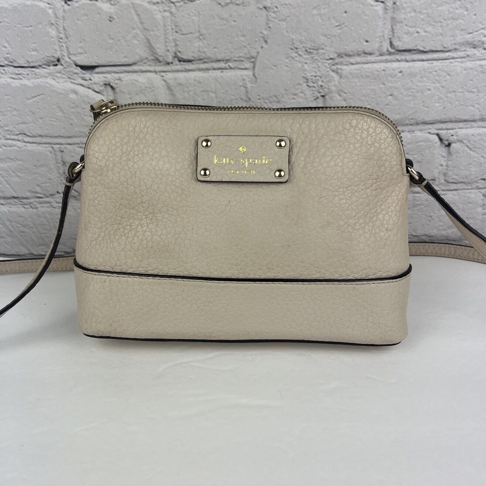 Kate Spade Bay‎ Street Crossbody Shoulder Bag Purse Pebbled Leather Color Pumice